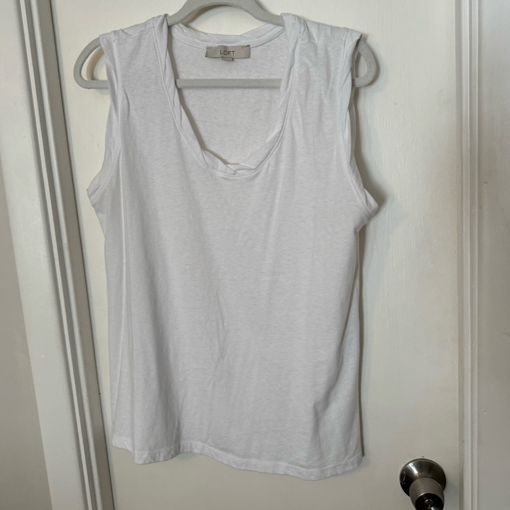 LOFT white tank top size XL